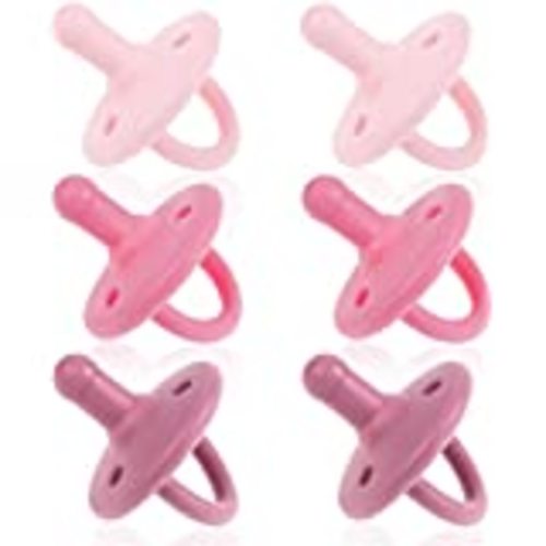 Amazon.com : Itzy Ritzy Sweetie Soother Pacifier Set of 2 - Silicone Newborn Pacifiers with Collapsible Handle & Two Air Holes for Added Safety; Set of 2 in Light Pink & Dark Pink, Ages Newborn & Up : Baby