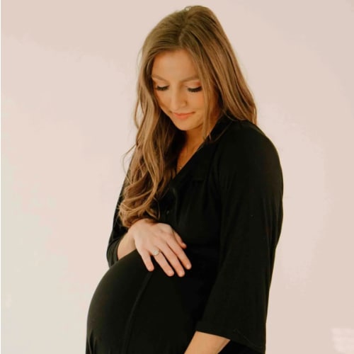 Lila Labor & Postpartum Gown in Black