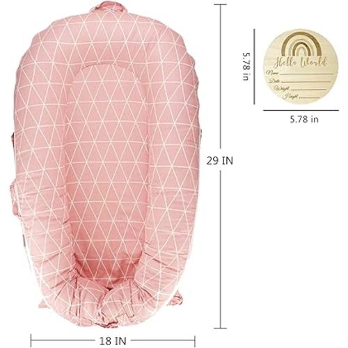 Newborn Lounger Cover for DockATot Deluxe, 100% Cotton Cover for Dock A Tot (Pink)