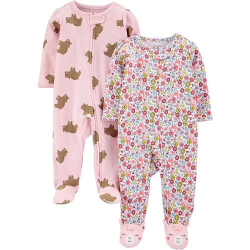 Simple Joys by Carter's Baby-Girls 2-Pack Cotton Footed Sleep and Play