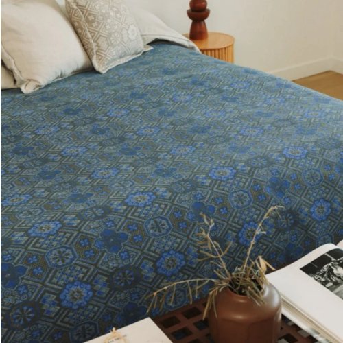 Mustard Ottoman Handwoven Blanket | Luxury Turkish Cotton | Unique Print and Completely Machine Washable | Sustainably Made – OddBird Co.