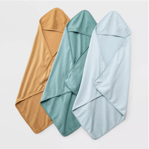 Baby 3pk Maslin Hooded Towel - Cloud Island