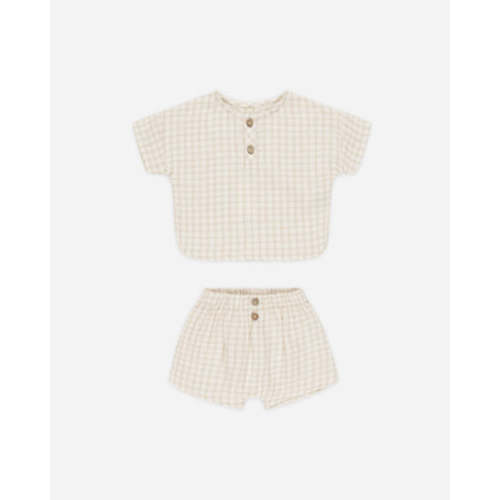 Woven Boxy Top + Short Set || Oat Check