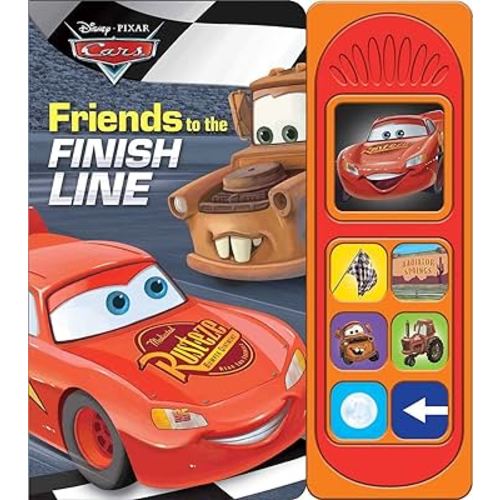 Disney Pixar Cars - Friends to the Finish Line 7-Button Sound Book - Featuring Lightning McQueen and Mater - PI Kids