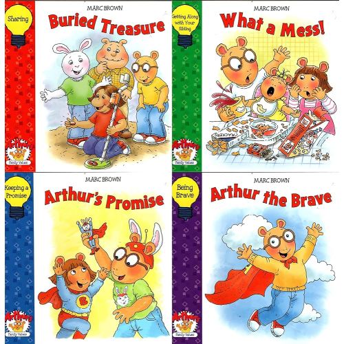 Arthur's Family Values - Arthur The Brave, Promise, What a Mess, Buried Treasure - Children's Book (Set of 4 Books)