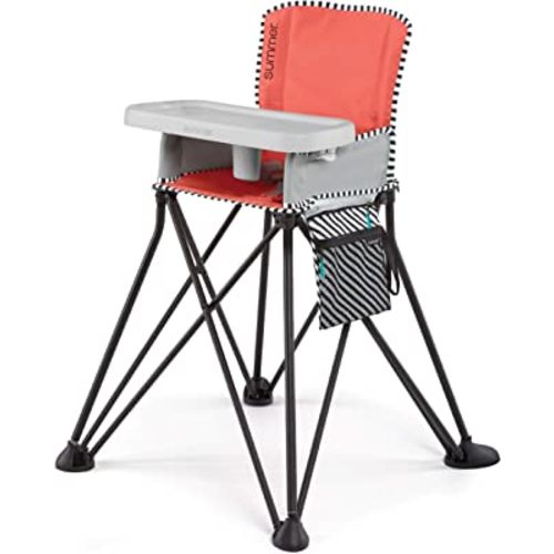 Summer Infant Pop ‘n Sit SE Highchair, Sweet Life Edition,Mango Melon Color -Portable High Chair for Indoor/Outdoor Dining –Space Saver High Chair with Fast, Easy,Compact Fold, for 6 Months-45 Pounds