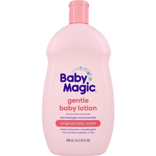 Baby Magic Gentle Baby Lotion, Vitamins & Aloe, Free of Parabens, Phthalates, Sulfates and Dyes, Camellia Oil & Marshmallow Root Original Scent, 16.5 Fl Oz