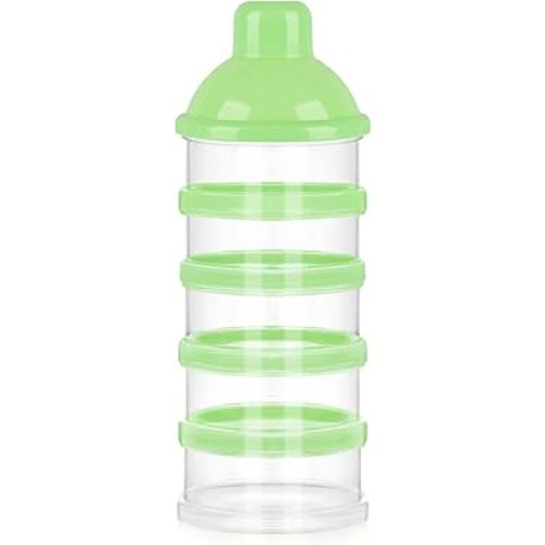 Accmor Formula Dispenser On The Go, 5 Compartments Stackable Formula Container for Travel, Baby Milk Powder Kids Snack Container, BPA Free