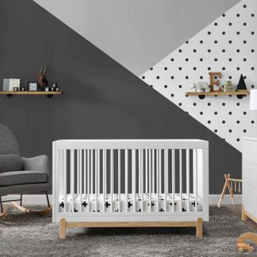 Delta Children Poppy 4-in-1 Convertible Crib - Bianca White/Natural