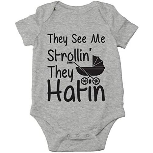 AW Fashions They See Me Strolli' They Hatin Bodysuit Newborn Boy Outfits Cute Romper Baby Girl Clothes