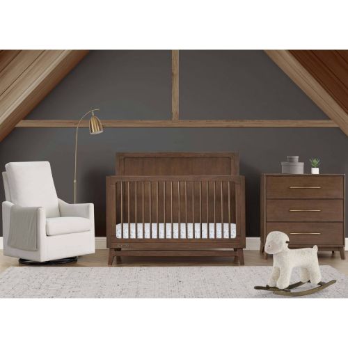 Delta Children Spencer 6-in-1 Convertible Crib - Greenguard Gold Certified - Teak Brown