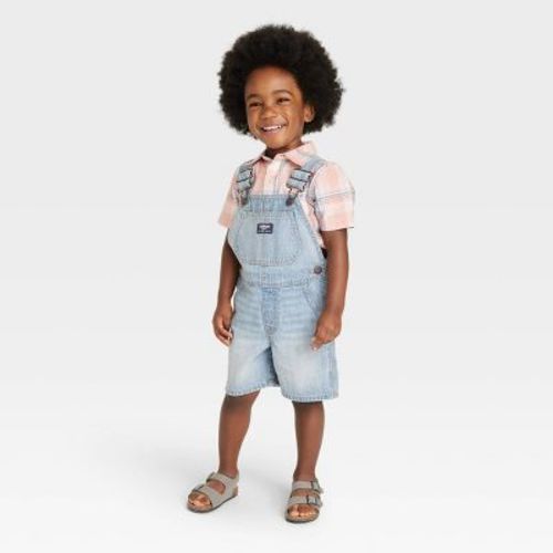 Oshkosh B'gosh Toddler Boys' Solid Sleeveless Shortalls - Blue Denim 12m