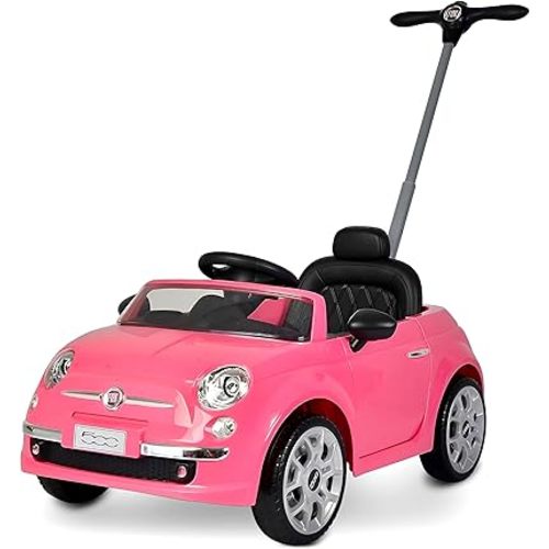 Best Ride On Cars Fiat 500 Push Car, Pink, Large