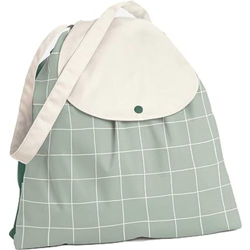 Esembly Day Bag – Reusable Wet and Dry Bag Made From Recycled Fabric With Dual Waterproof Compartments for Cloth Diapers, Swimsuits, Toiletries, and Snacks - Lattice