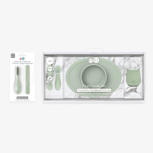 First Foods Oral Care Bundle by ezpz | Unique Baby Shower Gift Set
