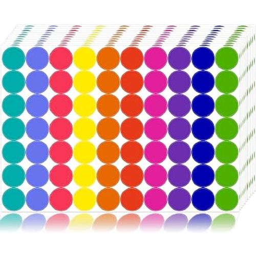 1400 PCS Colored Dot Stickers Round Color Coding Labels Polka Circle Dot Label Sticker for Office,Classroom,Papers Etc