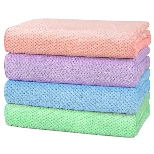 HOMEXCEL Bath Towel Set Pack of 4, 30 x 60 Inches Large Microfiber Bath Towels, Soft, Absorbent, and Quick Dry Towels for Bathroom, Pool, Beach, Swim, and Yoga, Large Bathroom Towels for Daily Use