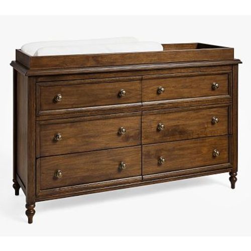 Chris Loves Julia Turned Wood Extra-Wide Dresser &amp; Topper Set, Heritage Walnut