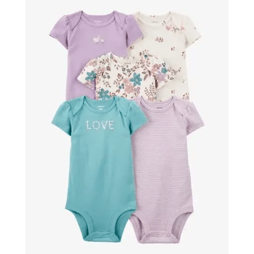 Baby 5-Pack Floral Short-Sleeve Bodysuits - Carter's, 6M