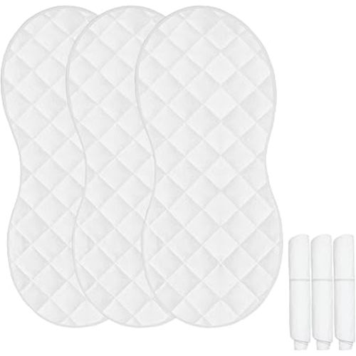 Changing Pad Liner,Peanut Shape Changing Pad Cover,Waterproof,Washable,Thicker and Non-Slip,Chaning Pad Liners -White 3 Pack