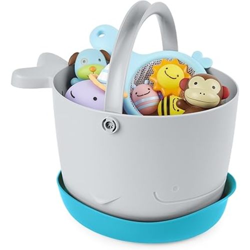 Skip Hop Bath Toy Storage, Moby Stowaway Bucket, Grey