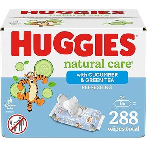 Huggies Natural Care Refreshing Baby Wipes, Hypoallergenic, Scented, 6 Flip-Top Packs (288 Wipes Total)