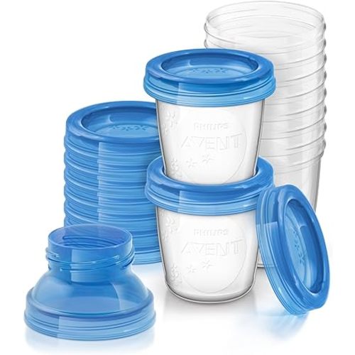 Philips AVENT Breast Milk Storage Cups And Lids, 10 6oz Containers, SCF618/10