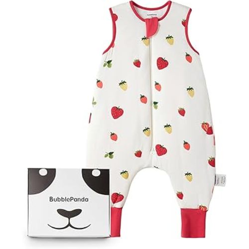 BubblePanda Rayon Made from Bamboo Toddler Sleep Sack with Feet 6-12 Months 1.0 Tog Ultra Soft Toddler Sleeping Sack Baby Sleep Bag Walker Quilted Wearable Blanket with Legs 2-Way Zipper Lightweight