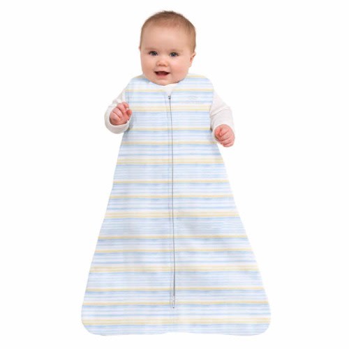 Multi Stripe Blue Micro-Fleece Wearable Baby Blanket | HALO