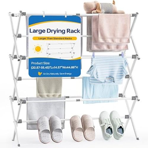Extra Large Clothes Drying Rack, 14.57" D × 44.88" H