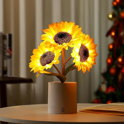 Sunflower LED Lamp for Women, Mother's Day Ideal for Bedroom Decor Sunflower Gifts for Mom Grandma Teacher Aunt Girlfriends Coworker Friend Wife Mothers Anniversary Birthday Christmas