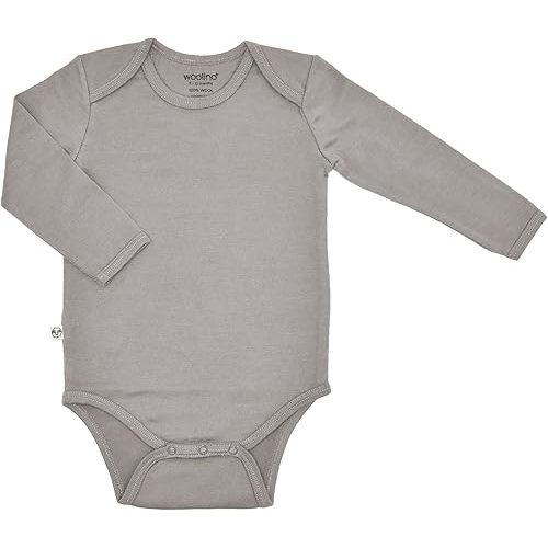 Woolino 100% Superfine Merino Wool Baby Bodysuit - Long Sleeve Bodysuit for Boy and Girl - Tagless Neck Bodysuit for Unisex