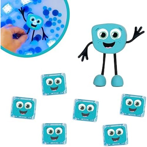 New Glo Pals Blair Water-Activated Bath Toy with 6 Reusable Light-Up Cubes for Sensory Play