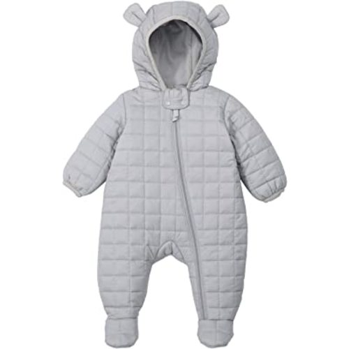 DDY Baby Girl Boy Snowsuit 0-3 Months Down Jacket Hooded Romper Jumpsuit Infant Onesie Winter Outwear Grey