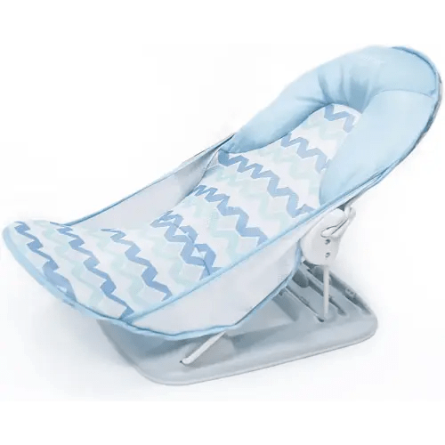 Summer Infant Deluxe Baby Bath Seat, Adjustable Support for Sink or Bathtub, Includes 3 Reclining Positions - Geo Waves