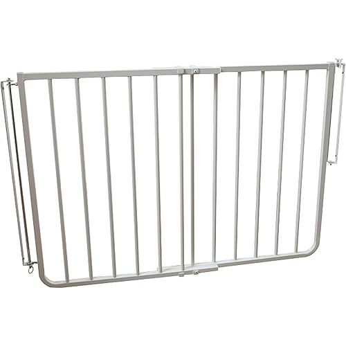Cardinal Gates SS30OD Outdoor Baby Gate for Top of Stairs-Adjustable Outdoor Dog Gate-Aluminum Safety Gate for Kids & Pets - Can Install at Angles - 27 to 42.5 Inches Wide - White - USA Based Company