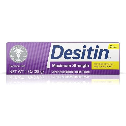 Desitin Diaper Rash Ointment Desitin Maximum Strength Original Paste for Diaper Rash, 1 Oz