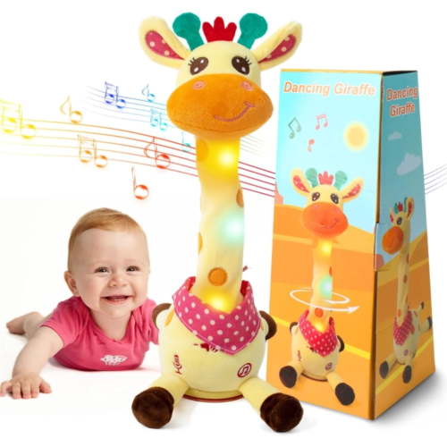Dancing Talking Giraffe: The Complete Package – Sings 10 Songs, Dances, Repeats Voice, Lights Up! Musical Giraffe Stuffed Animal for 6 to 12 Months & Toddlers 1-3, Perfect Gift