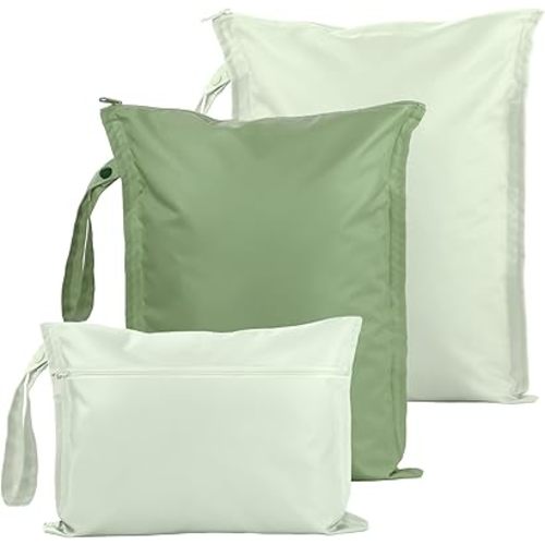 Wet Bag for Swimsuit - 2 Pack Waterproof Wet Dry Bag for Clothes - Baby Diaper Bag - Travel Laundry Daycare Bags - Baby Beach Essentials - Bogg Bag Accessories