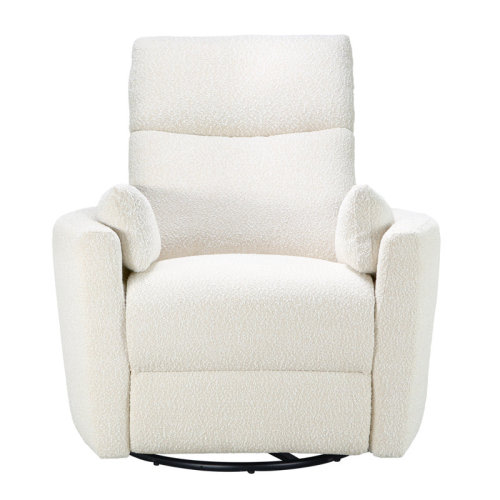 Nature's Plush Lottie Swivel Recliner In Cream Boucle & Reviews | Wayfair