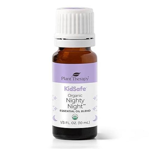 Plant Therapy KidSafe Organic Nighty Night Essential Oil Blend for Sleep 10 mL (1/3 oz) 100% Pure, Undiluted, Therapeutic Grade