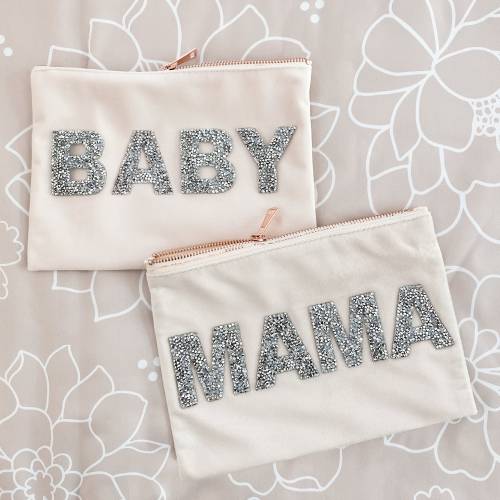 Baby Essential Pouch Diaper Bag Organizer Mama Baby Bag Cosmetic Bag Mom Pouch Baby Shower Gift New Mom New Baby Gift Ideas (EB3456SQP-NAT)
