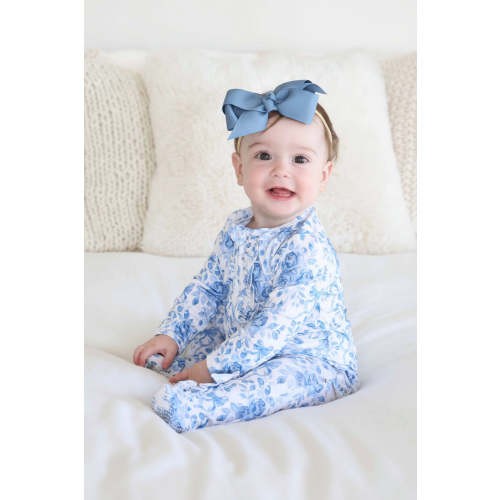 Betsy's Blooms Ruffle Zipper Footie