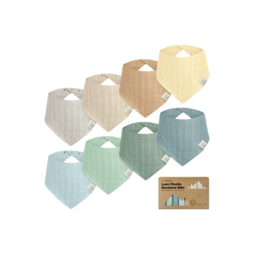 8-Pack Lumi Muslin Bandana Bibs
