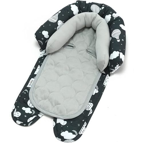 Travel Bug Baby & Toddler 2-in-1 Head Support Duo Head Support for Car Seats, Strollers & Bouncers, (Balloons)