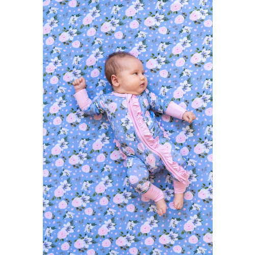 Lillian Floral Bamboo Ruffle Convertible Footie