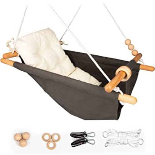 Baby Swing Outdoor and Indoor, Canvas Baby Hammock Swing for Baby to Toddler, Hanging Swing Seat with Safety Belt Outside Tree Swing Gift for Baby Boys Girls Kids Lovers