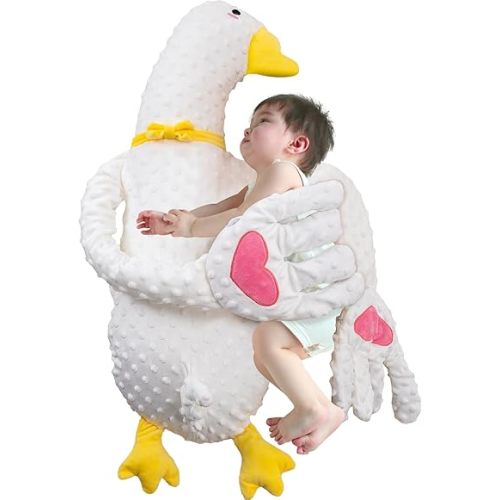 Baby Comfort Pillow, Big White Goose Comfort Pillow, Big White Goose Comfort Palm pat, Electric Comfort Baby (White Goose(can clappingversion, with elntelligent Electric), 63 * 28)
