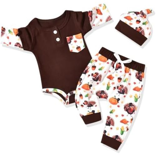 Aalizzwell Newborn Infant Baby Boys Fall Winter Outfit