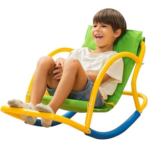 PLATPORTS Kids Living Room Chairs - Kids Sensory Autism Spinning Chair - Rocking Seesaw Chair for Kids - Sensory Seat for Kids - Toddlers 3-5